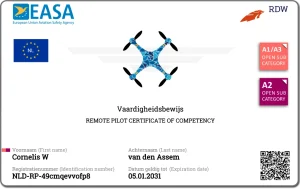 RDW EU Vliegbrevet A1-A3 - 2026